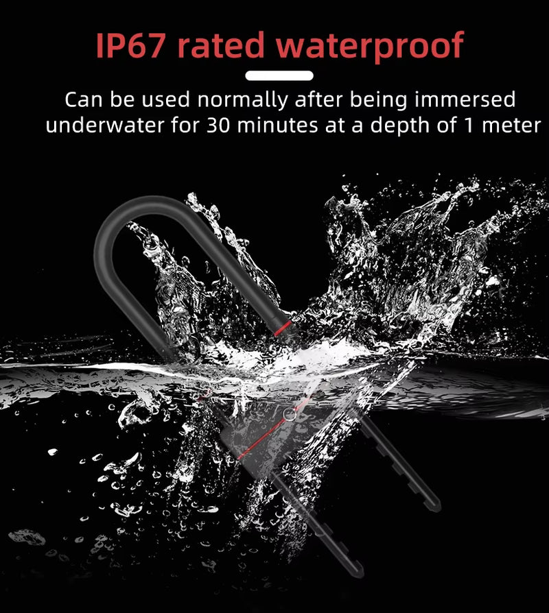 Waterproof Bluetooth APP Control U-Shape Electronic Bicycle Lock Smart Bike U-Lock with TT Lock APP Passcode Fingerprint