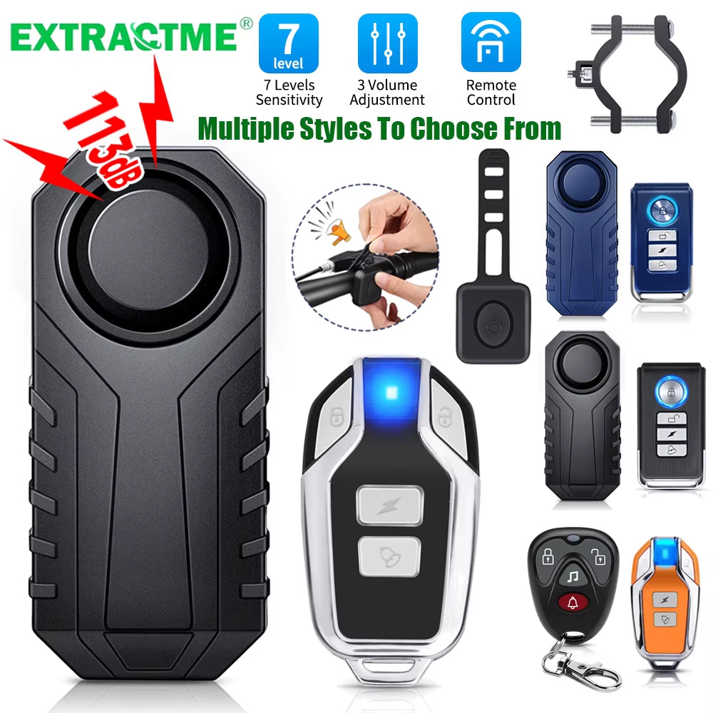 Motorcycle Alarm Wireless Remote Control Waterproof 113Db Bicycle Electric Scooter Moto anti Theft Security Alarm