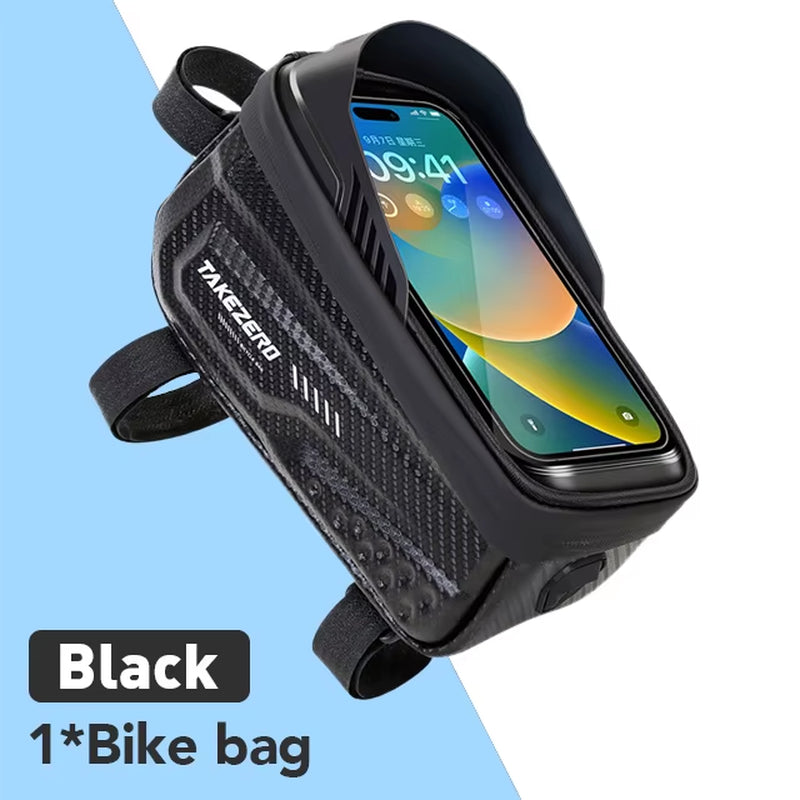 Bicycle Bag Cycling Top Front Tube Frame Bag Waterproof 6.5 Inches Phone Case Storage Touch Screen MTB Road Bike Bag