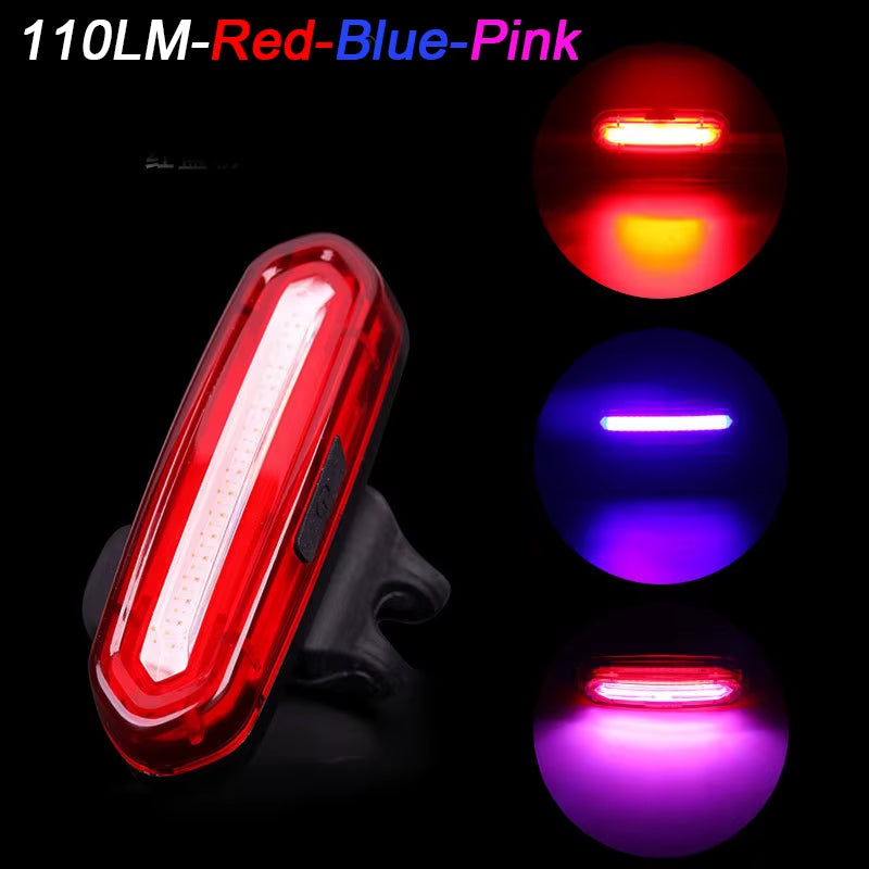Bike Taillight COB Bicycle Rear Light with 6 Modes USB Rechargeable Mtb LED Warning Tail Lamp Cycling Accessories