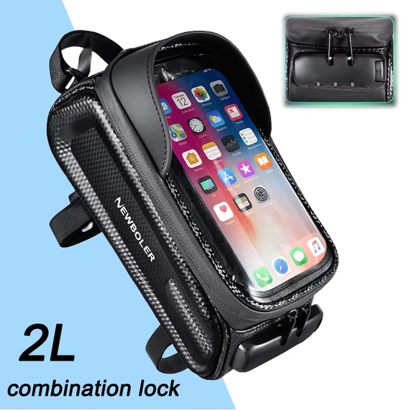 Bicycle Bag Cycling Top Front Tube Frame Bag Waterproof 6.5 Inches Phone Case Storage Touch Screen MTB Road Bike Bag