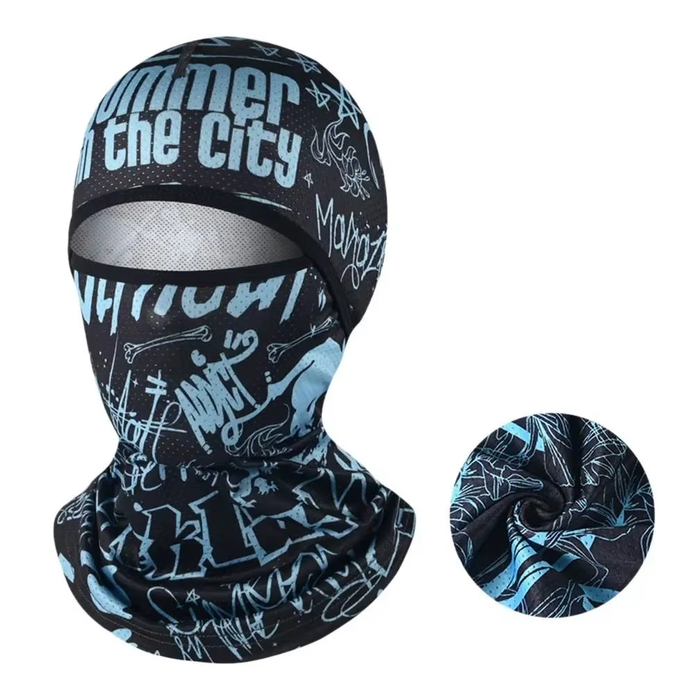 Summer Cool Balaclava Ice Silk Cycling Full Face Cap Sun Anti-Uv Protection Sports Face Cover Headwear Bike Motorcycle Men'S Hat