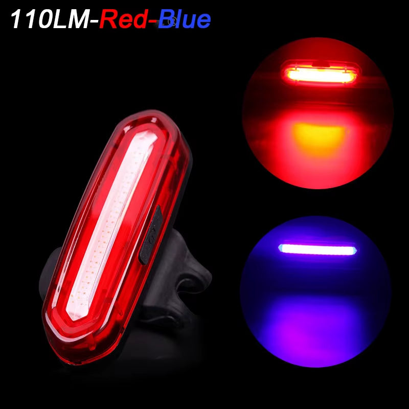 Bike Taillight COB Bicycle Rear Light with 6 Modes USB Rechargeable Mtb LED Warning Tail Lamp Cycling Accessories