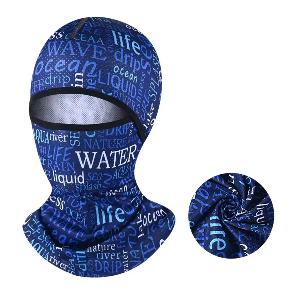 Summer Cool Balaclava Ice Silk Cycling Full Face Cap Sun Anti-Uv Protection Sports Face Cover Headwear Bike Motorcycle Men'S Hat