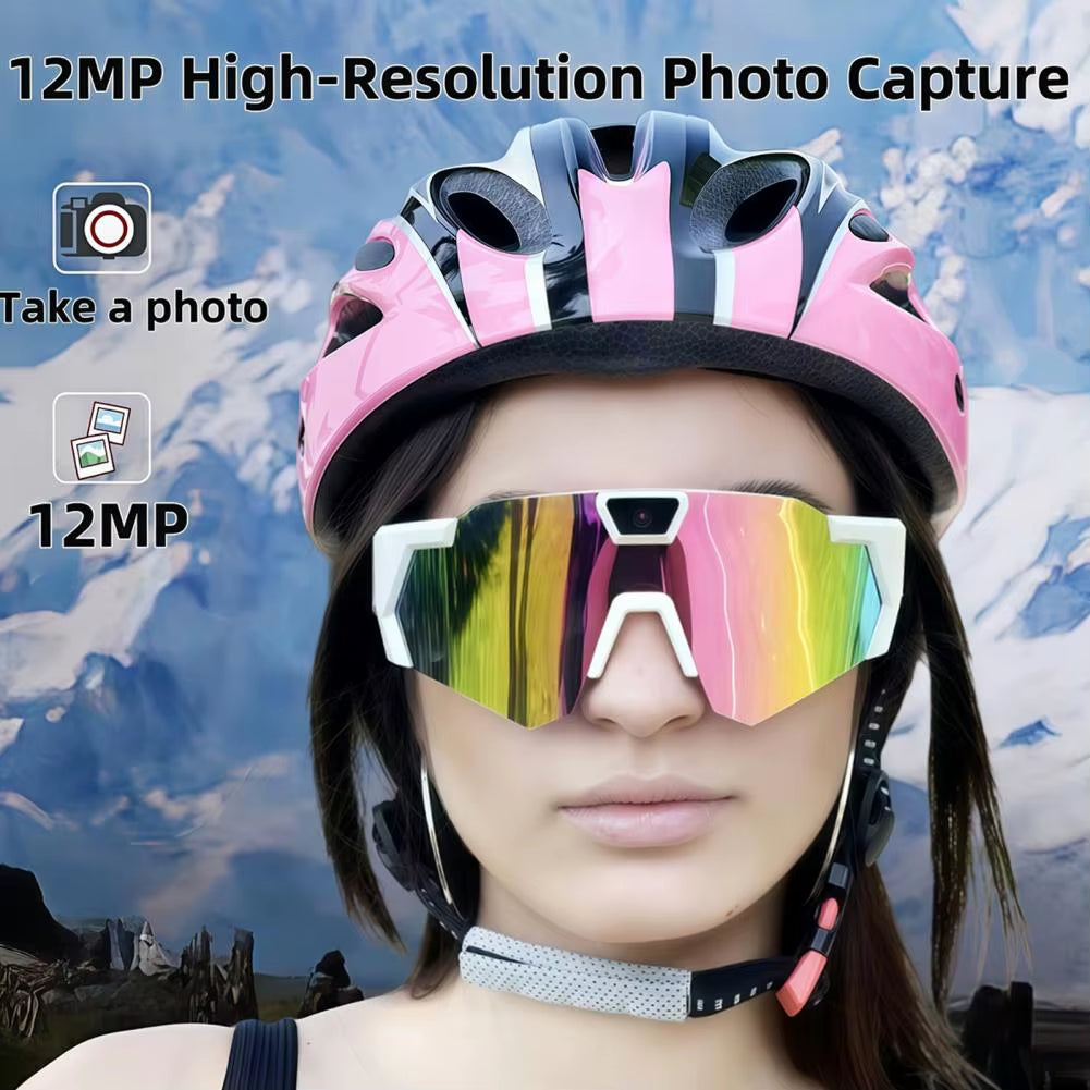 4K POV Glasses Smart Baseball Sunglasses with Camera Photos Audios Videos Recording Lightweight Cycling Camera Wearable Eyewear