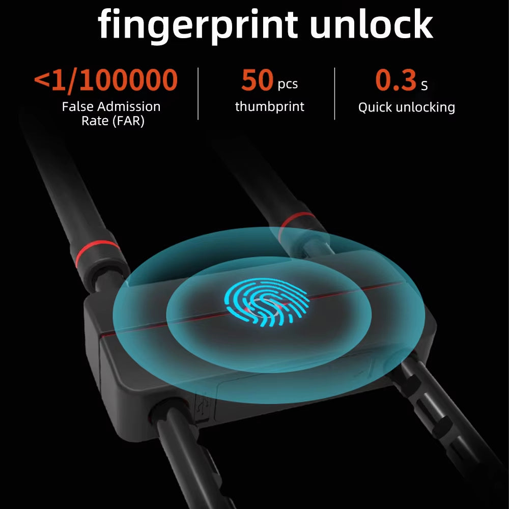 Waterproof Bluetooth APP Control U-Shape Electronic Bicycle Lock Smart Bike U-Lock with TT Lock APP Passcode Fingerprint