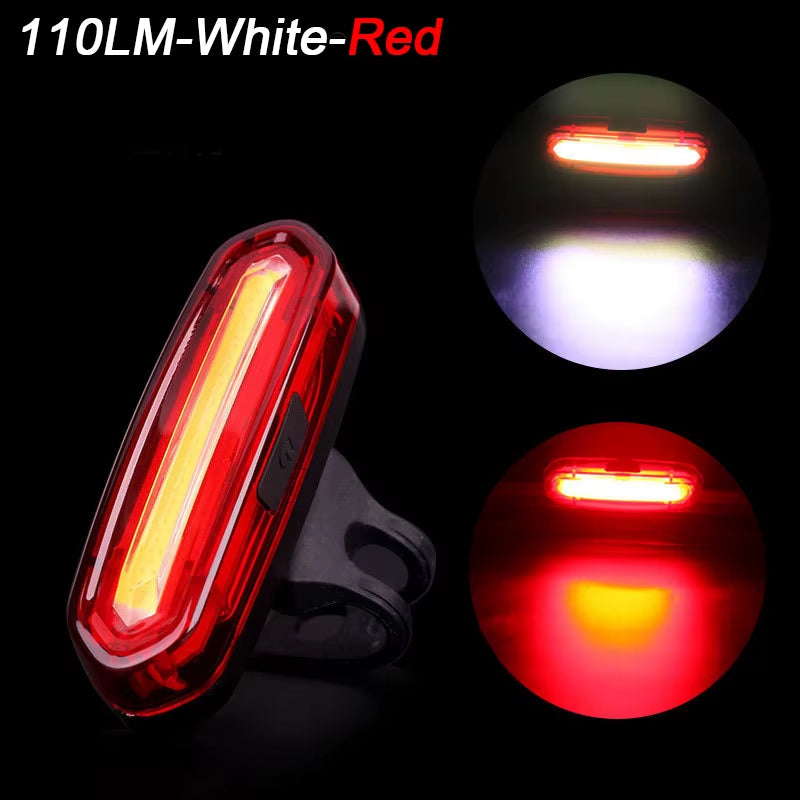 Bike Taillight COB Bicycle Rear Light with 6 Modes USB Rechargeable Mtb LED Warning Tail Lamp Cycling Accessories