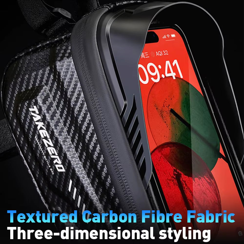 Bicycle Bag Cycling Top Front Tube Frame Bag Waterproof 6.5 Inches Phone Case Storage Touch Screen MTB Road Bike Bag