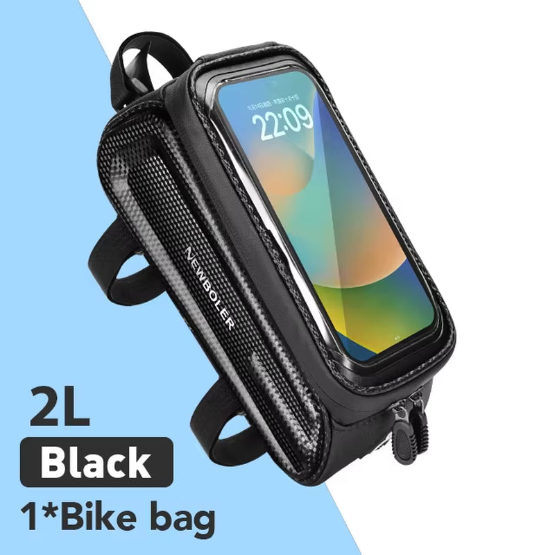 Bicycle Bag Cycling Top Front Tube Frame Bag Waterproof 6.5 Inches Phone Case Storage Touch Screen MTB Road Bike Bag