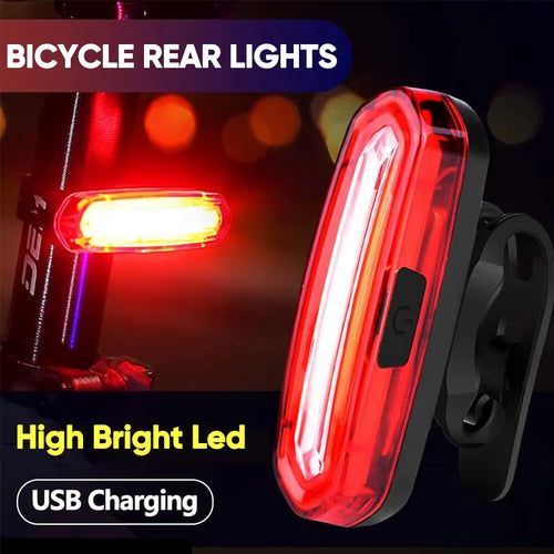 Bike Taillight COB Bicycle Rear Light with 6 Modes USB Rechargeable Mtb LED Warning Tail Lamp Cycling Accessories