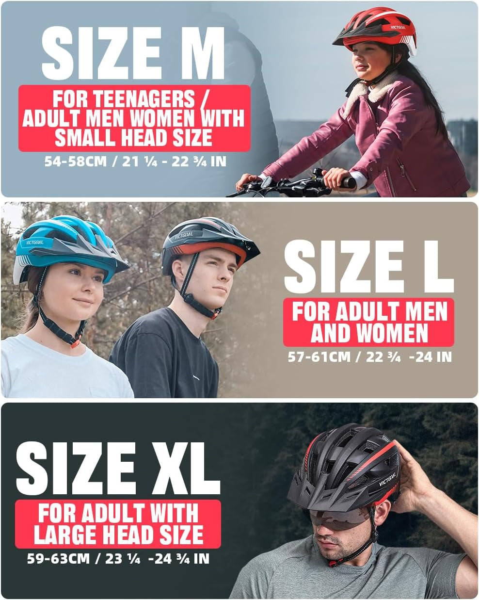 Bike Helmet for Men Women with Led Light Detachable Magnetic Goggles Removable Sun Visor Mountain & Road Bicycle Helmets Adjustable Size Adult Cycling Helmets