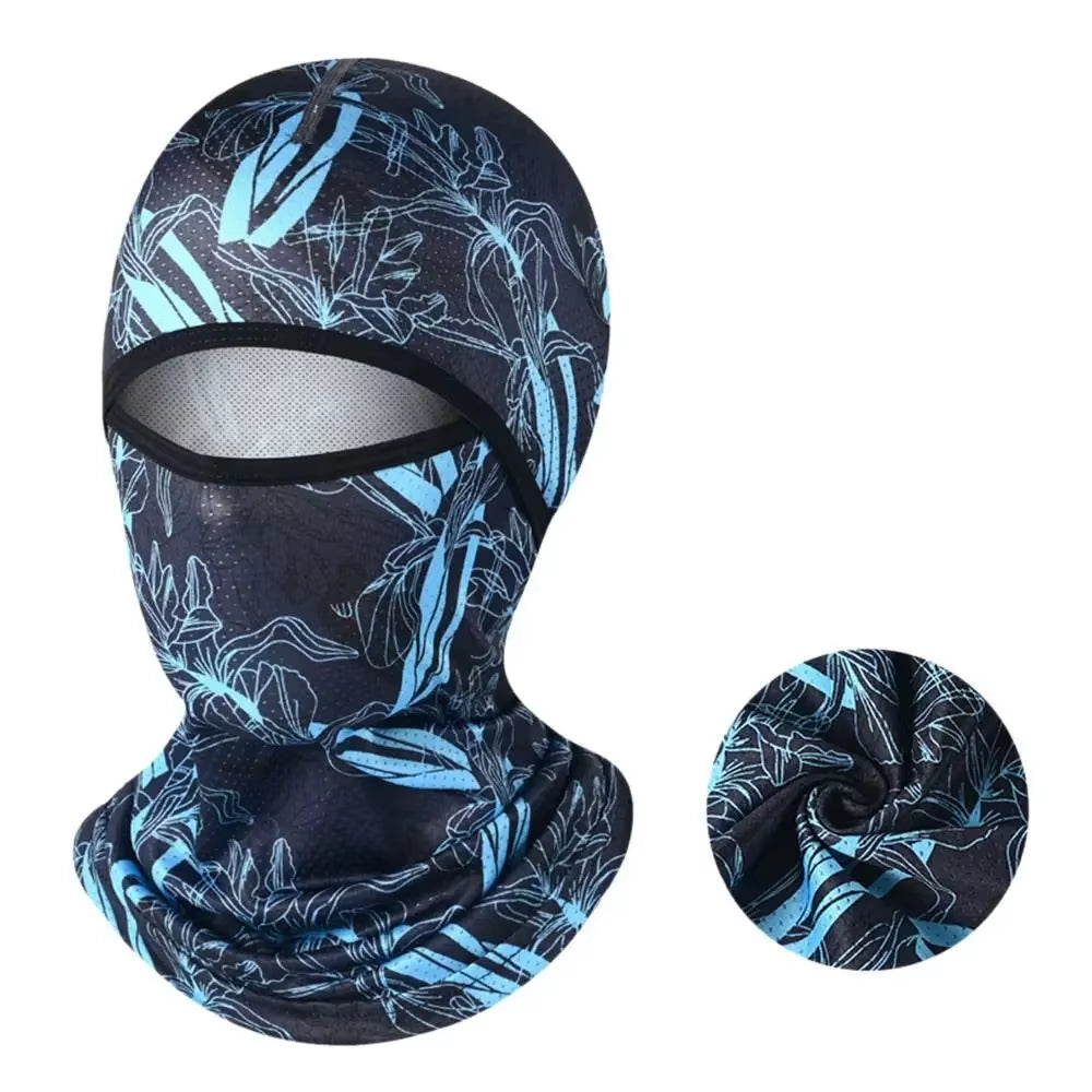 Summer Cool Balaclava Ice Silk Cycling Full Face Cap Sun Anti-Uv Protection Sports Face Cover Headwear Bike Motorcycle Men'S Hat