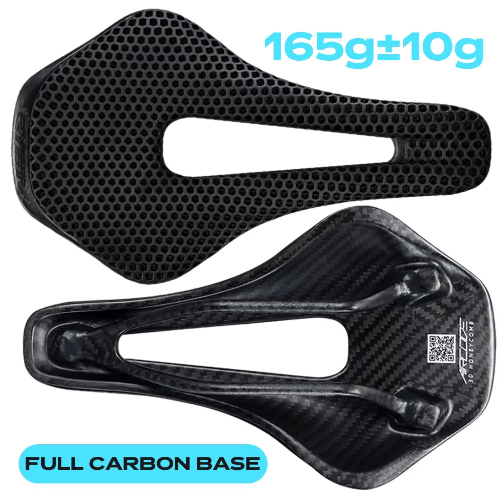 RYET 3D Printed Bicycle Saddle Ultralight Carbon Fiber Hollow Comfortable Breathable MTB Gravel Road Bike Cycling Seat Parts