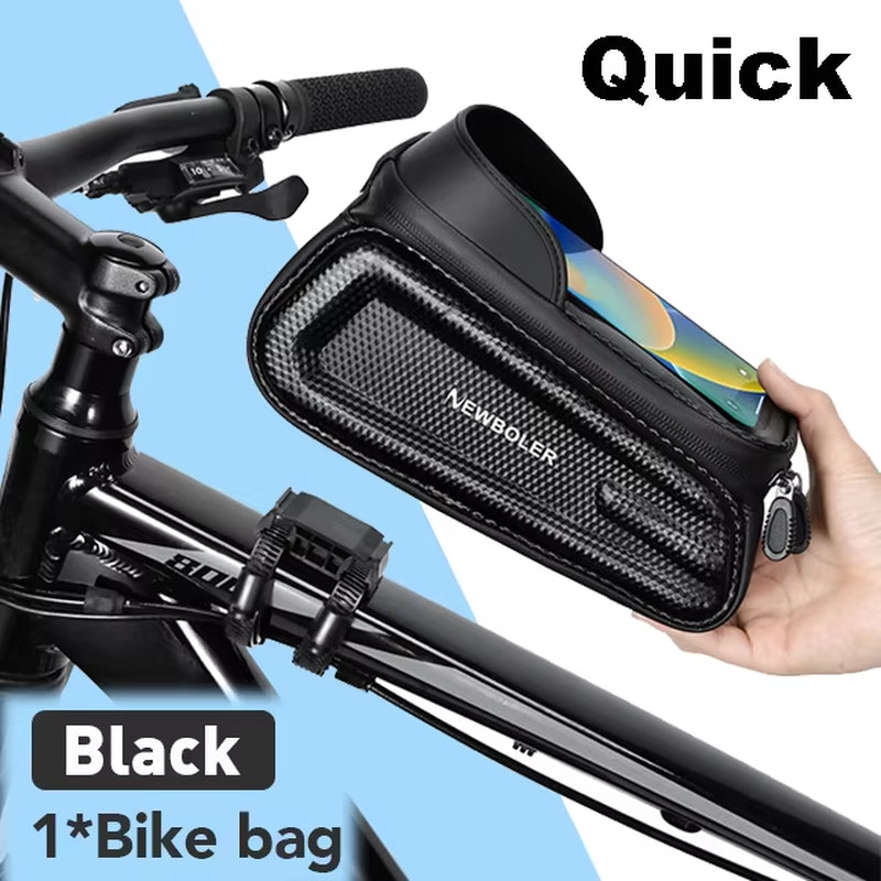 Bicycle Bag Cycling Top Front Tube Frame Bag Waterproof 6.5 Inches Phone Case Storage Touch Screen MTB Road Bike Bag