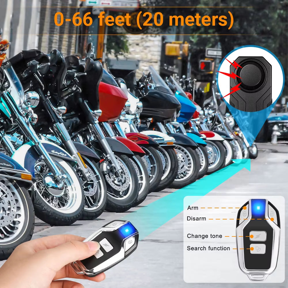 Motorcycle Alarm Wireless Remote Control Waterproof 113Db Bicycle Electric Scooter Moto anti Theft Security Alarm